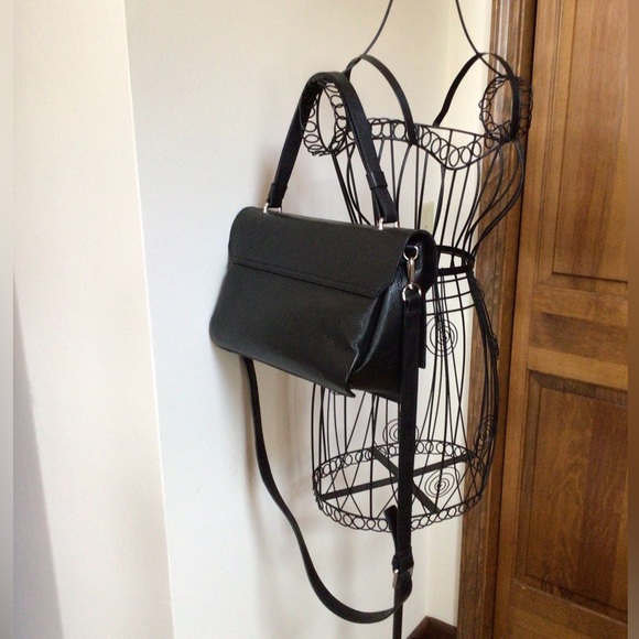 Lia Numa Black leather shoulder/Crossbody Satchel - Picture 10 of 12